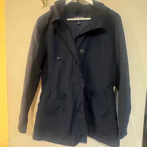 Lands' End Navy Hooded Jacket - Picture 4 of 6